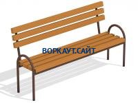 Парковая лавочка со спинкой МАФ 1605 в Ставрополе