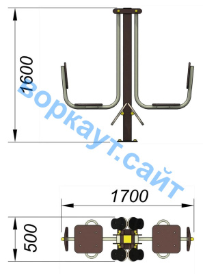 Уличный тренажер "Жим ногами горизонтальный " УТ 003 в Ставрополе