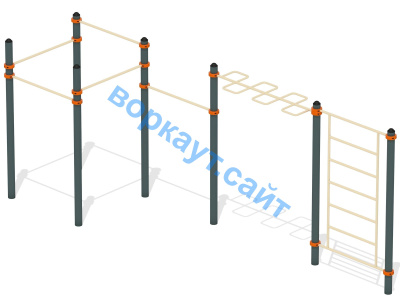 Воркаут турники с шведской стенкой и рукоходом  ВС-21 в Ставрополе