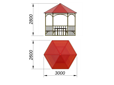 Беседка со столом и лавками МАФ 4121 в Ставрополе