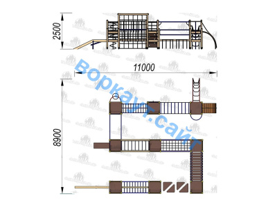 Детский спортивный комплекс Полоса препятствий ДСК 3116 в Ставрополе