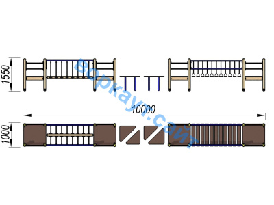 Детский спортивный комплекс Двойной мостик ДСК 3115 в Ставрополе