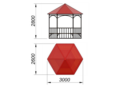 Беседка с лавками и полом МАФ 4122 в Ставрополе