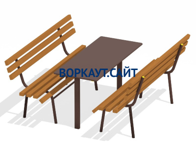 Дачный комплект из 2 лавочек и стола МАФ 1620 в Ставрополе