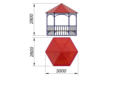 Беседка с лавками МАФ 4120 в Ставрополе