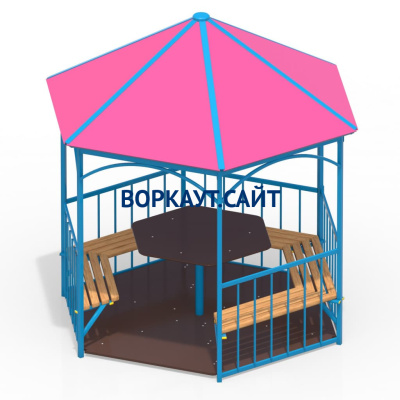 Беседка со столом, лавками и полом МАФ 4123 в Ставрополе