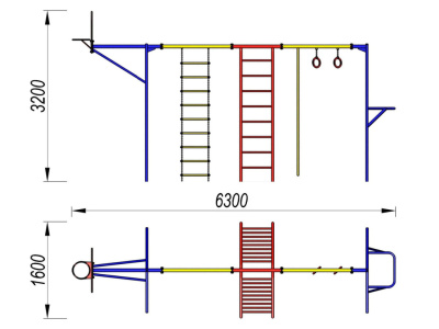 Гимнастический комплекс с баскетбольным щитом МАФ 3001 в Ставрополе Гимнастический комплекс с баскетбольным щитом МАФ 3001 в Ставрополе